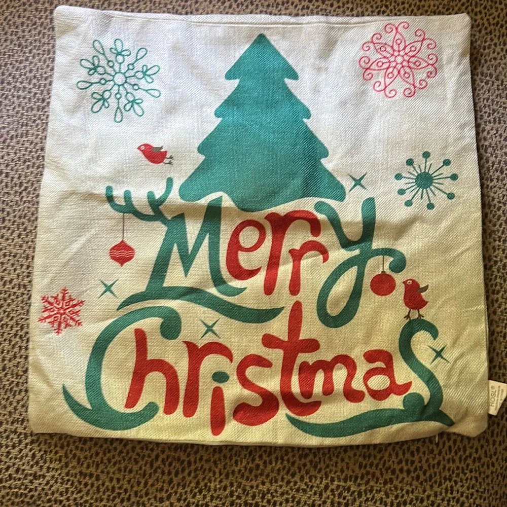 Burlap Look Holiday Pillowcase